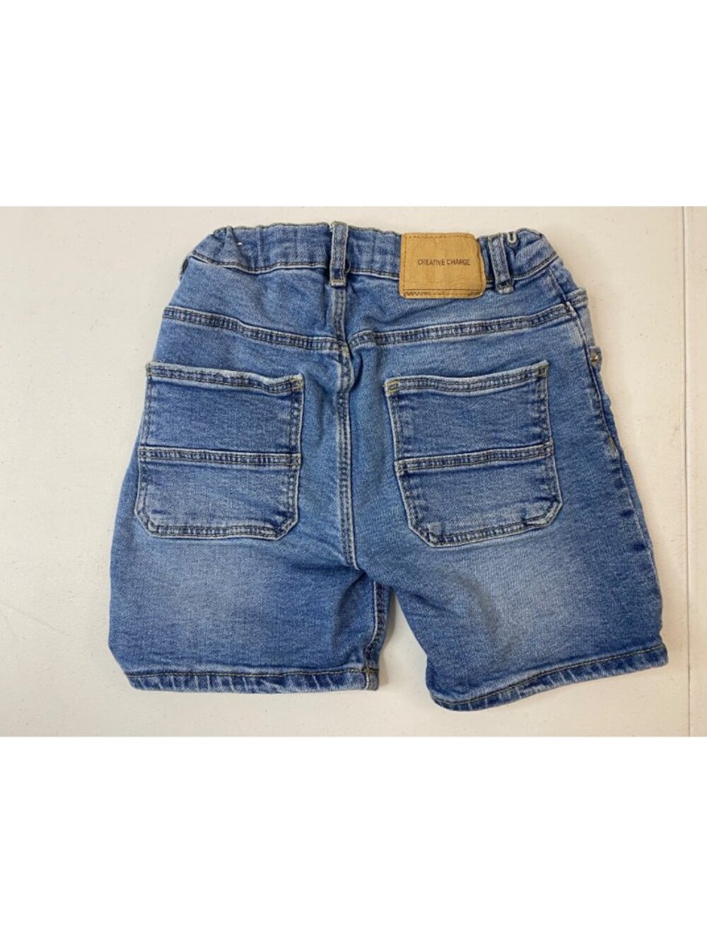 ZARA Kids Denim Shorts Size 4-5 Blue Elastic Waist Casual Jean Shorts - Picture 2 of 4